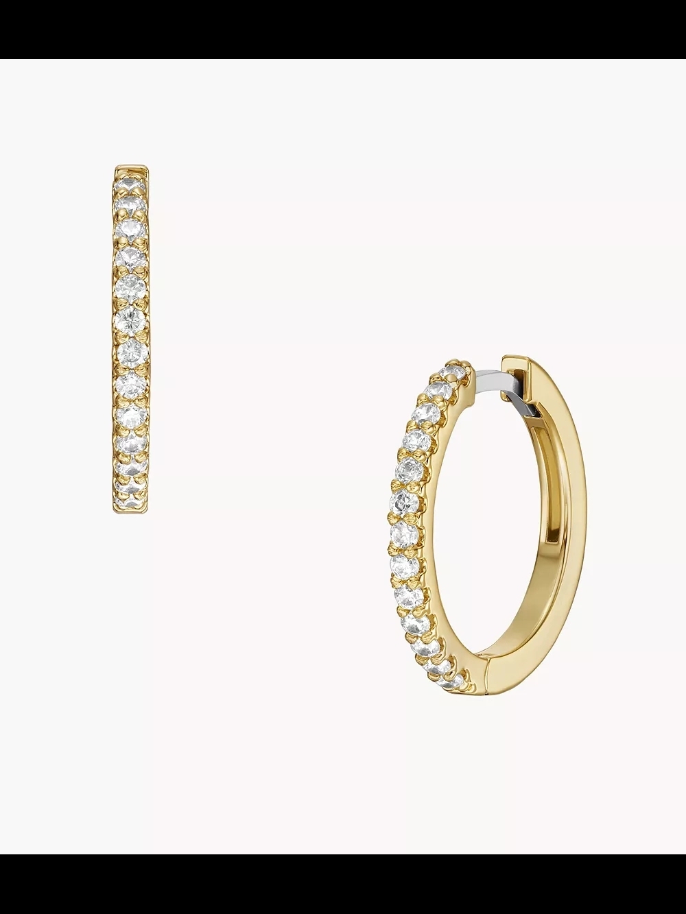 Ellis Pavé Glitz Gold-Tone Brass Hoop Earrings